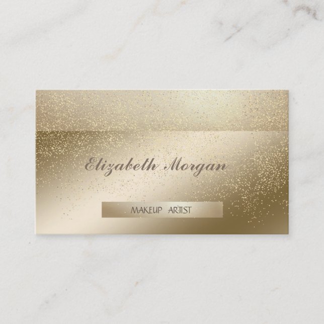 Elegant Stylish,Striped, Gold Confetti Business Card (Front)