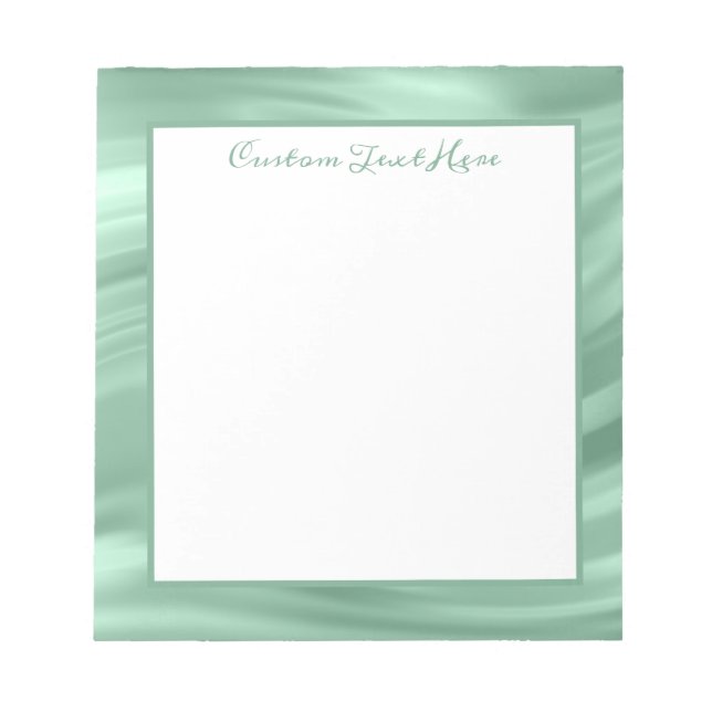 Elegant Stylish Teal Swirl Pattern Personalised Notepad (Front)