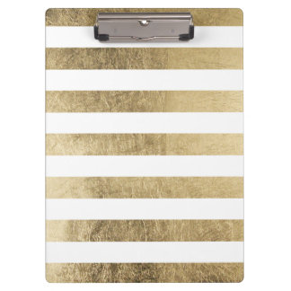 Elegant stylish trendy faux gold modern stripe clipboard