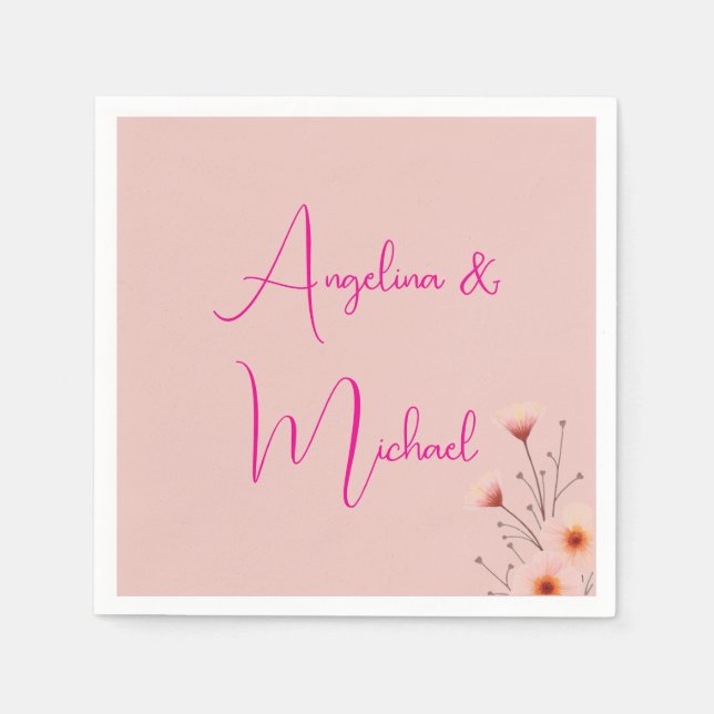 Elegant Stylish Trendy Handwriting Script Name Napkin (Front)