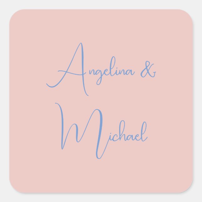 Elegant Stylish Trendy Handwriting Script Name Square Sticker (Front)