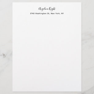 Elegant Stylish Trendy Unique Handwriting Script Custom Letterhead