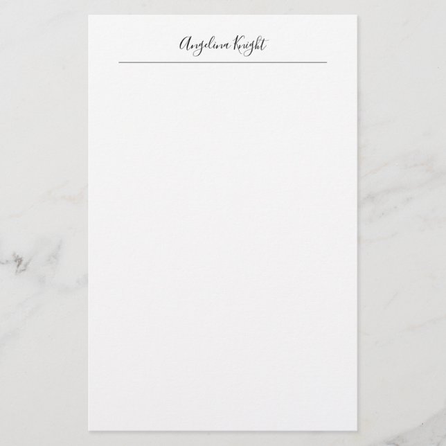 Elegant Stylish Trendy Unique Handwriting Script Stationery (Front)