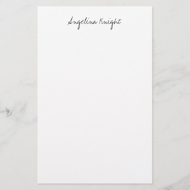 Elegant Stylish Trendy Unique Handwriting Script Stationery (Front)