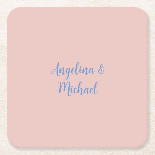 Elegant Stylish Trendy Unique Names Calligraphy Square Paper Coaster (Front)