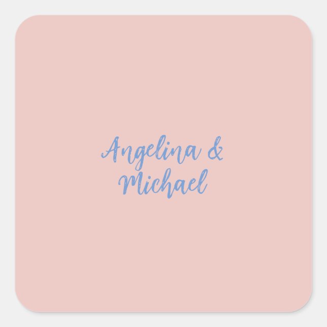 Elegant Stylish Trendy Unique Names Calligraphy Square Sticker (Front)