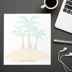 Elegant Stylish Tropical Watercolor Cute Palms Notepad