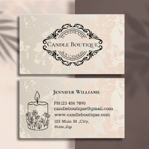 elegant stylish typography candle maker gold business card