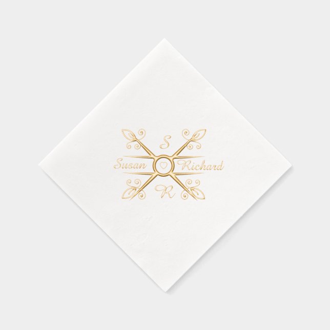 Elegant Stylish wedding Foil Napkins (Right)