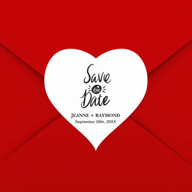 Elegant Stylish Wedding Save the date Heart Sticker (Creator Uploaded)