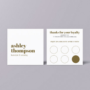 Elegant Stylish White Antique Gold Salon Loyalty Card