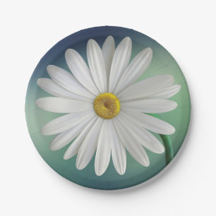 Elegant,Stylish, White Daisy Paper Plate