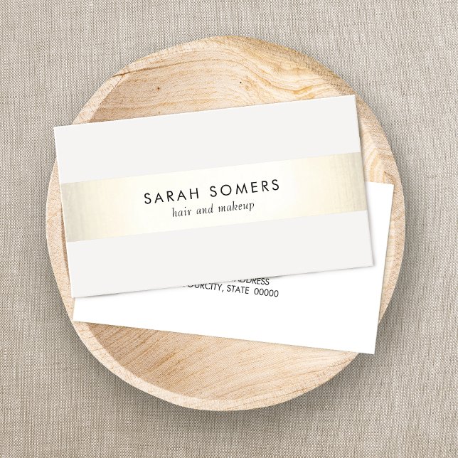 Elegant Stylish White Modern Gold Striped Business Card (Creator Uploaded)