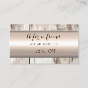 Elegant Stylish,Wood Texture Referral Card