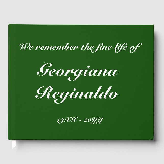Elegant & Subdued Funeral/Memorial Guestbook (Front)