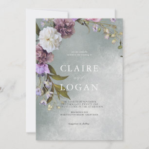 Elegant Subtle Green Floral Wedding Invitation
