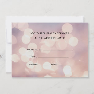 Elegant Subtle Pink Bokeh Gift Certificate