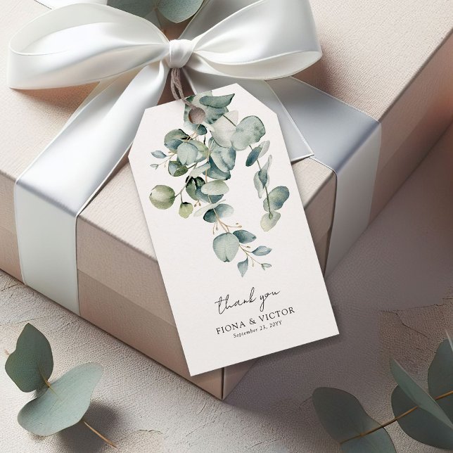 Elegant Succulent Eucalyptus Greenery Wedding Gift Tags (Creator Uploaded)