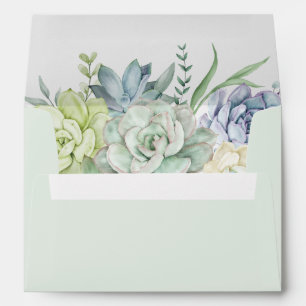 Elegant Succulent Greenery Wedding Envelope