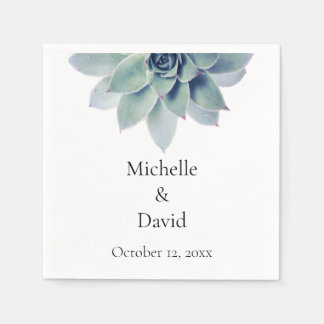 Elegant Succulent Greenery Wedding Reception Napkin