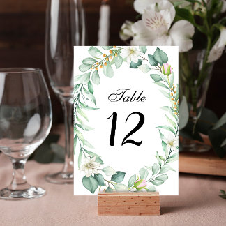 Elegant Succulent Greenery Wedding Table Number