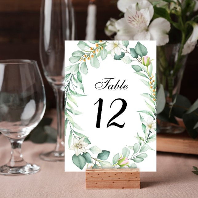 Elegant Succulent Greenery Wedding Table Number (Creator Uploaded)