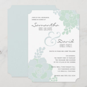 Elegant Succulent Rehearsal Dinner Invitation