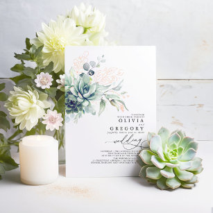 Elegant Succulents and Rose Gold Greenery Wedding