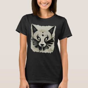 Elegant Sumi E Ink Lynx Cat Asian Aesthetic T-Shirt