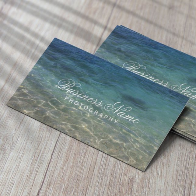 Elegant Summer Beach Photography Business Card (Creator Uploaded)