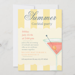 Elegant Summer Cocktal Party Invitation - Yellow