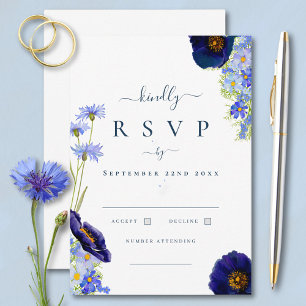 Elegant Summer Floral Blue Wedding Response