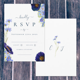 Elegant Summer Floral Blue Wedding Response