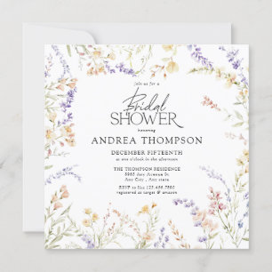 Elegant Summer Floral Flowers Bridal Shower Invitation