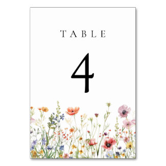 Elegant Summer Floral Wedding Table Number