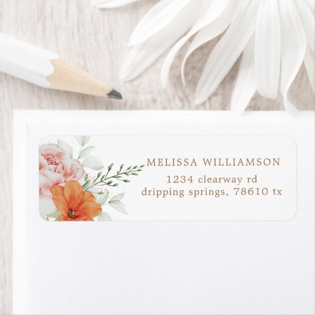Elegant Summer Garden Floral Return Address Label (Insitu)