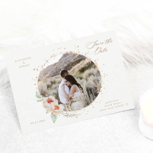 elegant summer garden floral save the date postcard