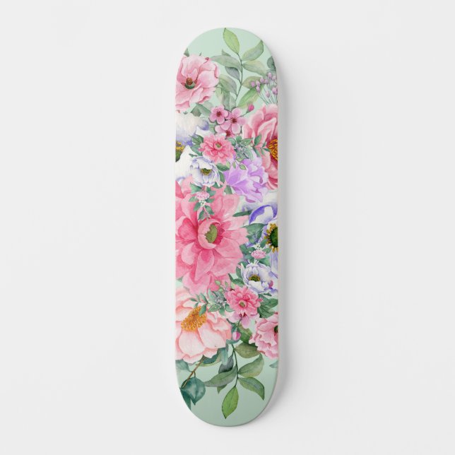Elegant Summer Garden Florals  Skateboard (Front)
