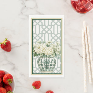 Elegant Summer Garden Soirée Floral Monogram  Napkin