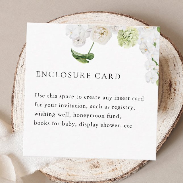 Elegant Summer Greenery Square Enclosure Card (Creator Uploaded)