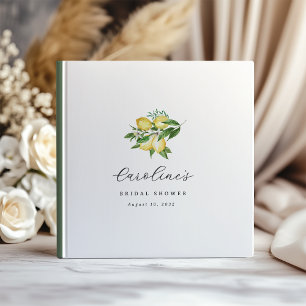 Elegant Summer Lemon Floral Bridal Shower Guest Book