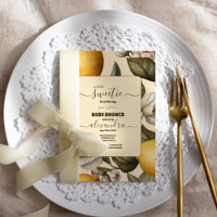 Elegant Summer Lemon Lime Citrus Baby Shower