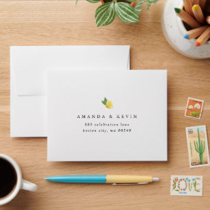 Elegant Summer Lemon with Return Address Envelope