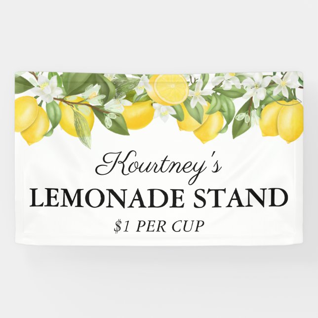 Elegant Summer Lemonade Stand Banner (Horizontal)