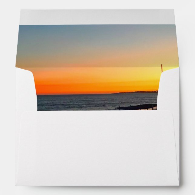 Elegant Summer Ocean Sunset Tropical Beach Hawaii Envelope (Back (Bottom))