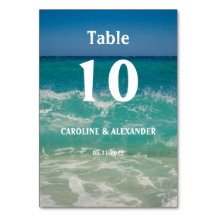 Elegant Summer Ocean Water Tropical Beach Hawaii  Table Number