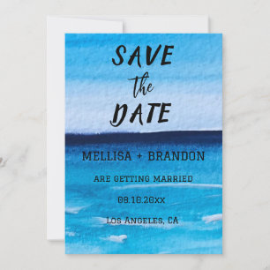 Elegant Summer Ocean Waves Beach Invitation