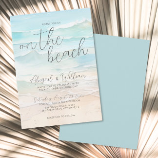 Elegant Summer On The Beach Wedding Invitation