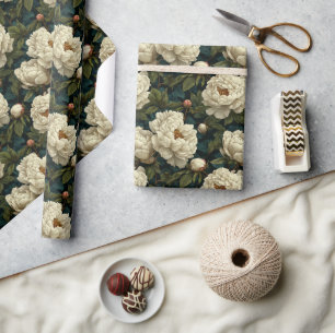 Elegant Summer Peonies Flower Wrapping Paper