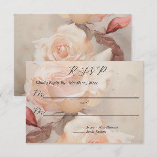 Elegant Summer Roses Wedding  RSVP Card